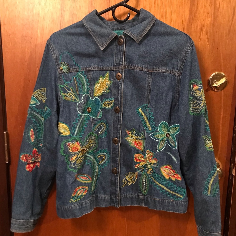 embroidered denim jacket